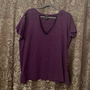 Torrid plus sized purple distressed top